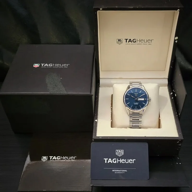 Thumb Carrera Calibre 5 Day Date Stainless Steel / Blue / Bracelet