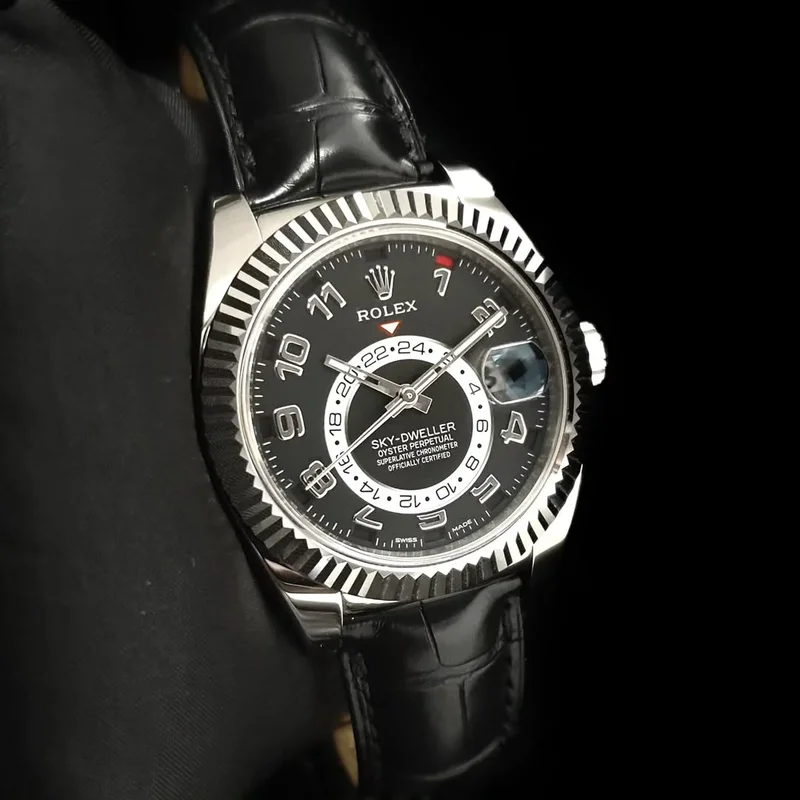 Sky-Dweller White Gold / Black / Alligator