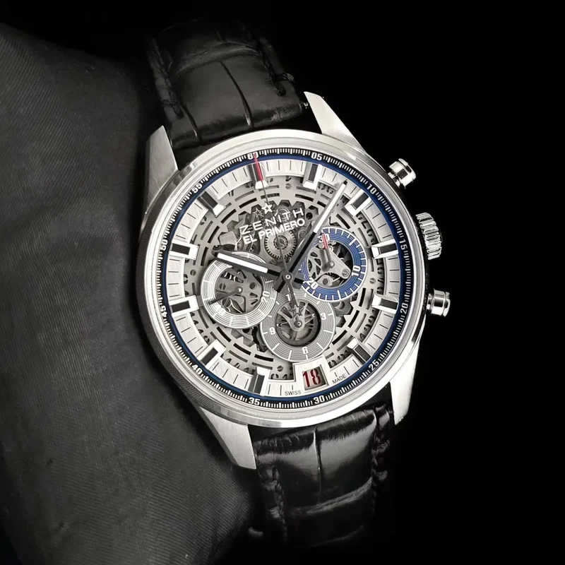 El Primero Chronomaster Full Open 42 Stainless Steel / Alligator