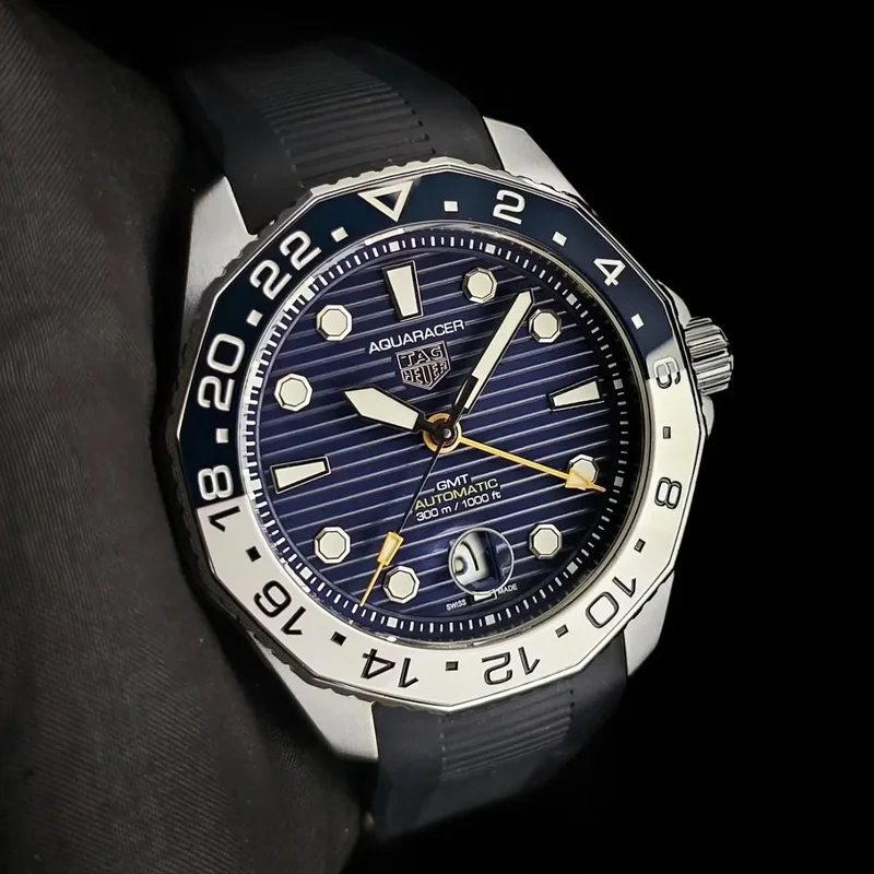 Aquaracer Professional 300 GMT Stainless Steel / Blue / Rubber