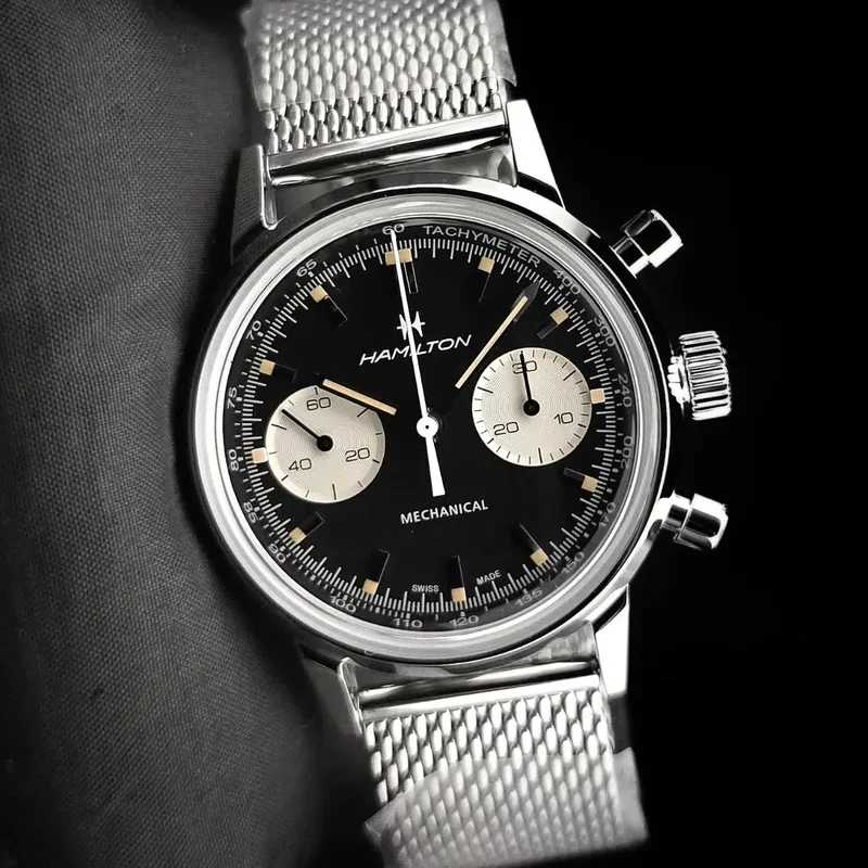 Intra-Matic Chronograph H Stainless Steel / Black / Mesh