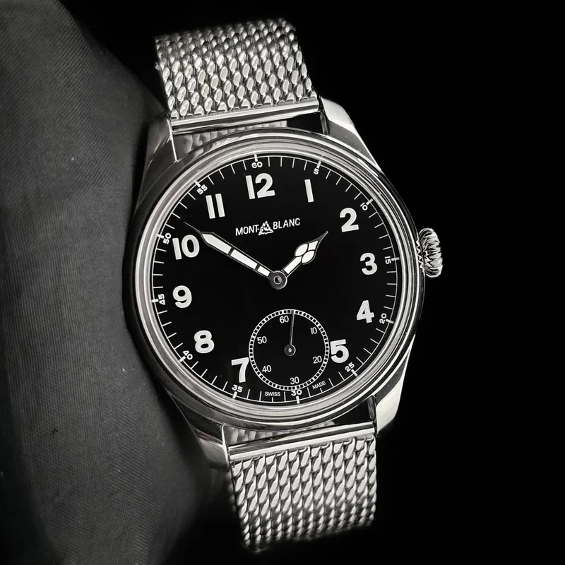 1858 Manual Small Second Stainless Steel / Black / Mesh