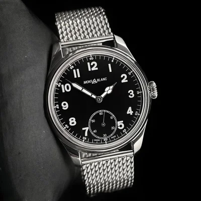 1858 Manual Small Second Stainless Steel / Black / Mesh