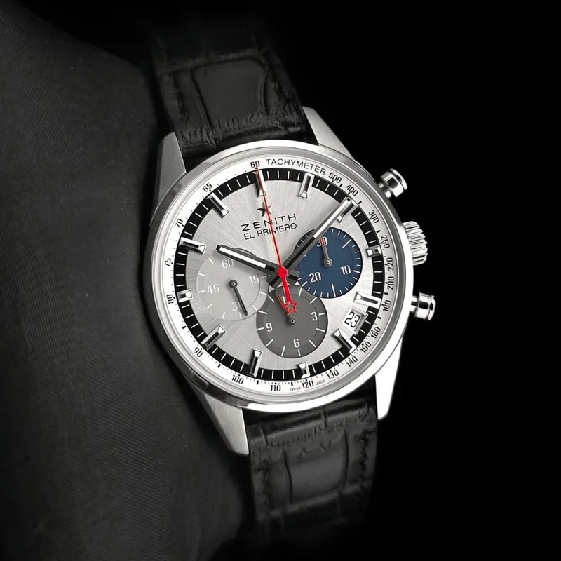 El Primero Chronomaster 38 Stainless Steel / Silver / Alligator