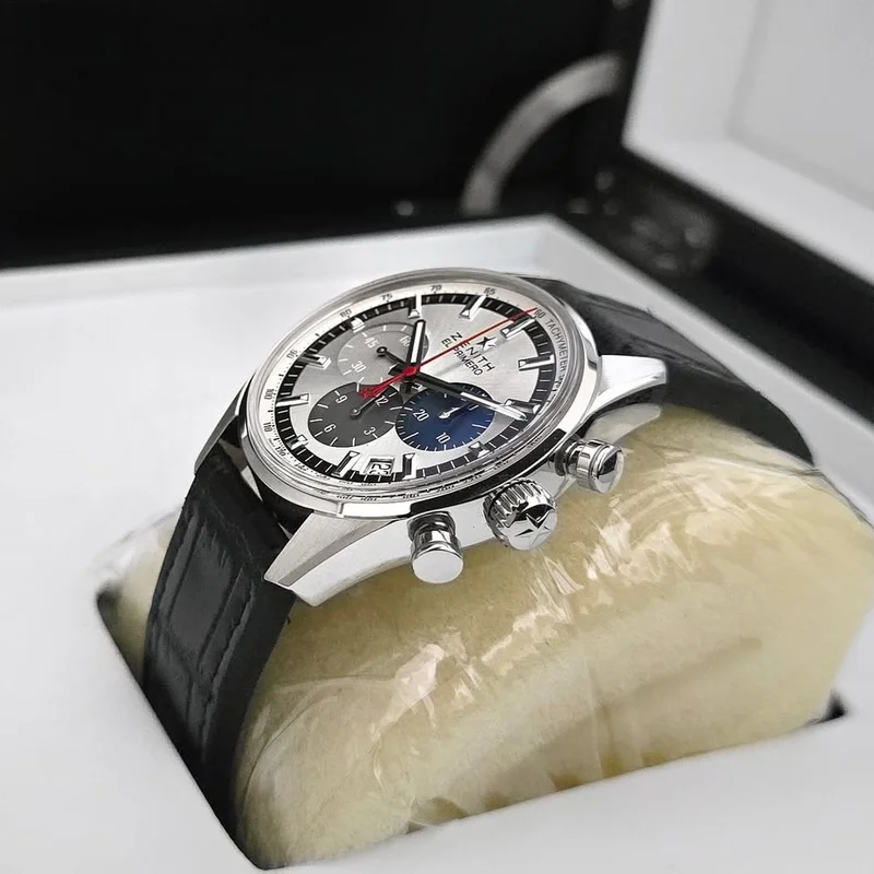 Thumb El Primero Chronomaster 38 Stainless Steel / Silver / Alligator