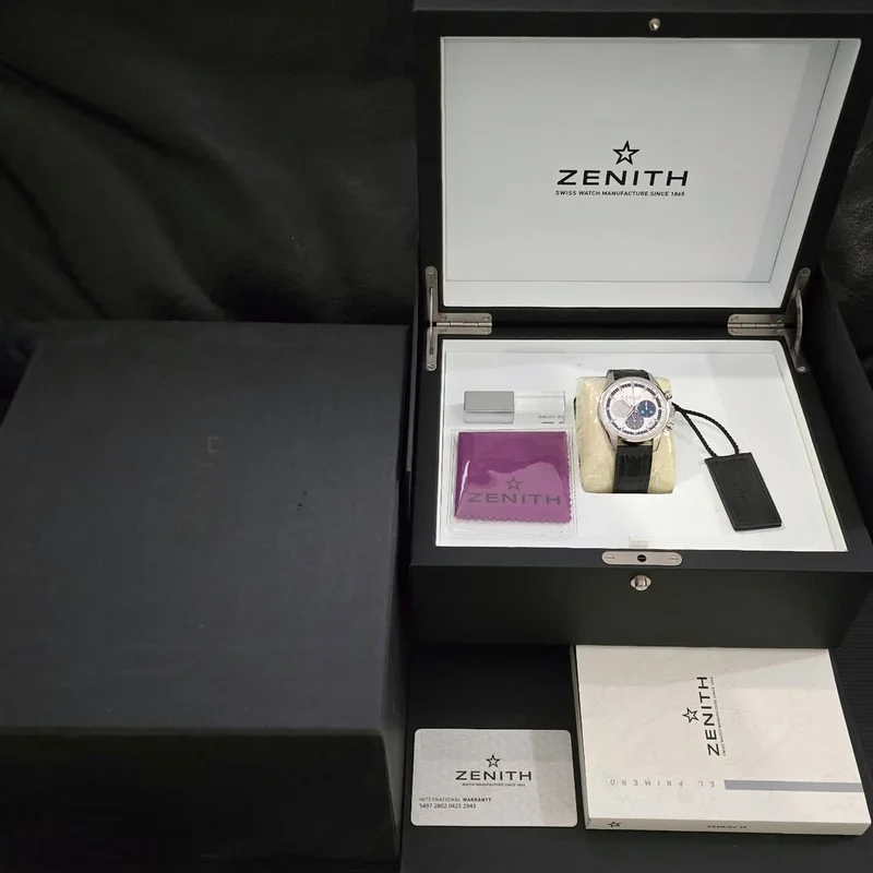 Thumb El Primero Chronomaster 38 Stainless Steel / Silver / Alligator