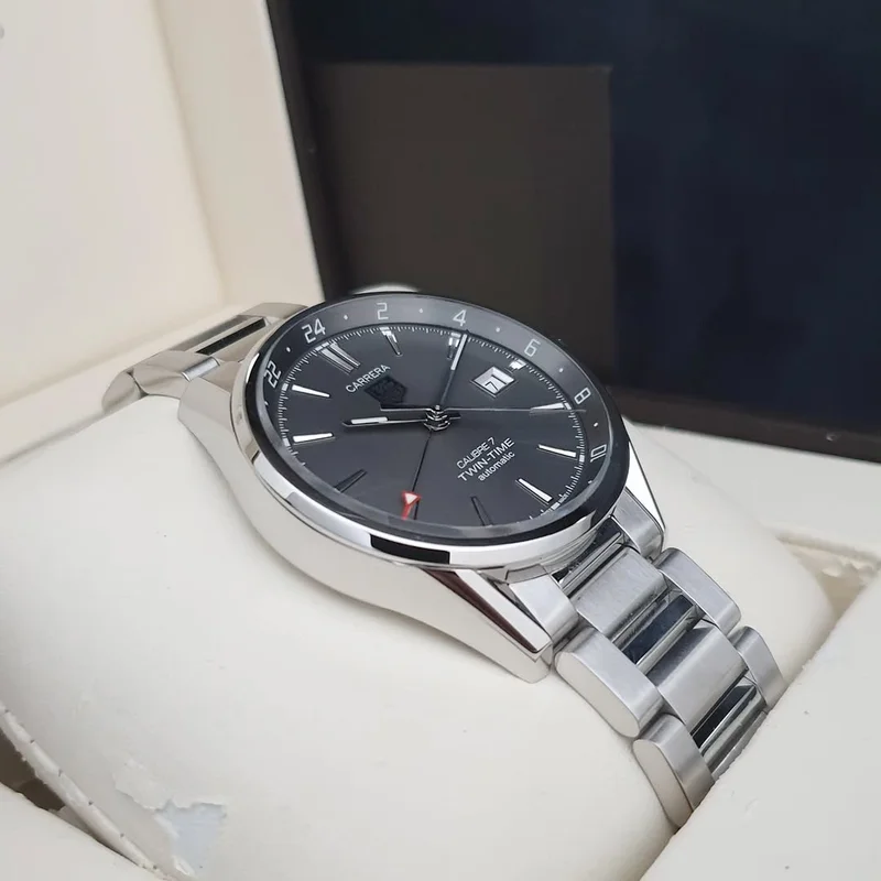 Thumb Calibre 7 Twin Time Stainless Steel / Grey / Bracelet