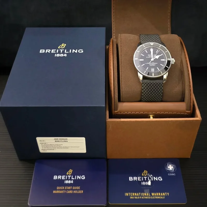 Thumb Superocean Heritage II 42 Stainless Steel / Black / Black / Rubber / Pin