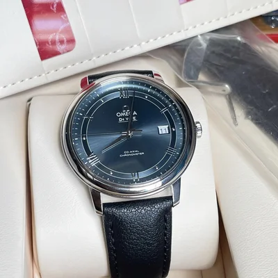 De Ville Prestige Co-Axial 39.5 Stainless Steel / Vintage Blue