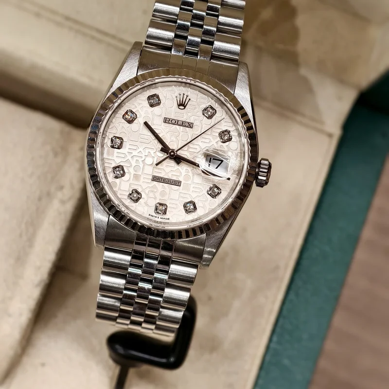 Datejust 36 16234 / White-Computer / Diamond / Stainless Steel