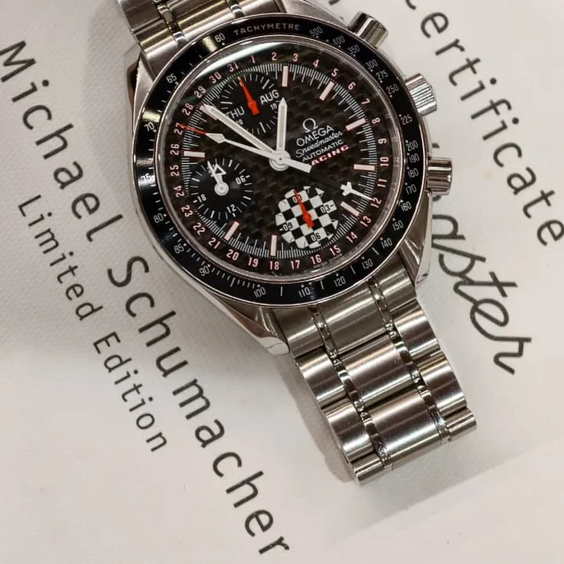 Speedmaster Day-Date 39 Stainless Steel / Black Carbon / Bracelet / Michael Schumacher World Champion