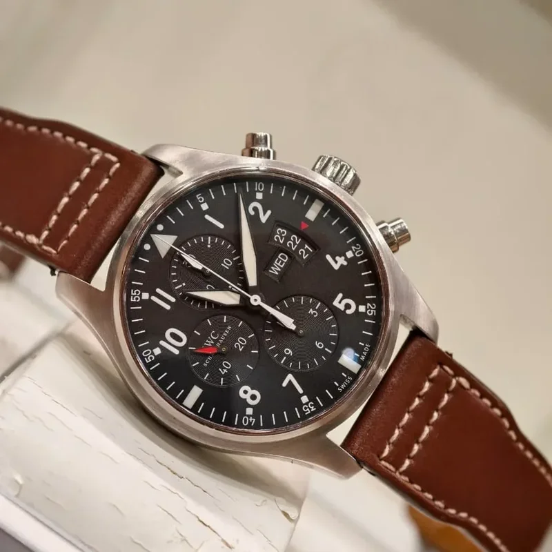 Pilot's Watch Chronograph Stainless Steel / Black / Strap