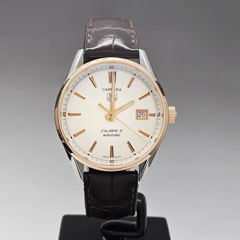 Carrera Calibre 5 39 Stainless Steel / Rose Gold / Silver / Alligator