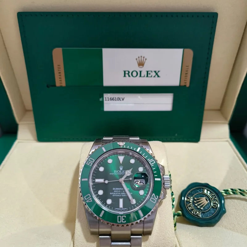 Thumb Submariner Date Stainless Steel / Green / Cerachom